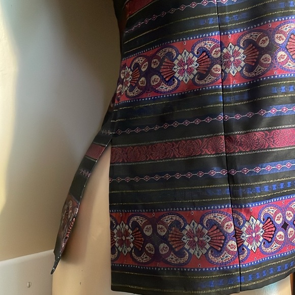 Talbots women’s 4 petite 4p small blazer jacket blouse Black pink pattern silk - Picture 3 of 10